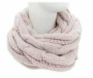 Loop Schal » Winter Damenschal » Strickschal » Damen Schal mit Strickmuster - Rosa