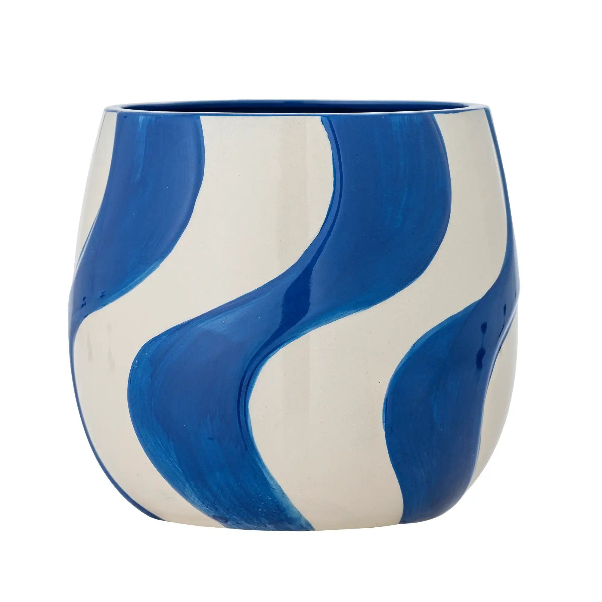 Bloomingville Blumentopf Keramik blau Romy 20cm
