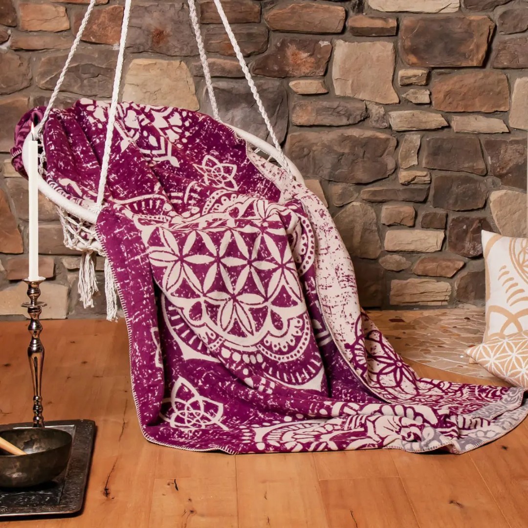 Flauschige Plaid Decke Beere Blume des Lebens