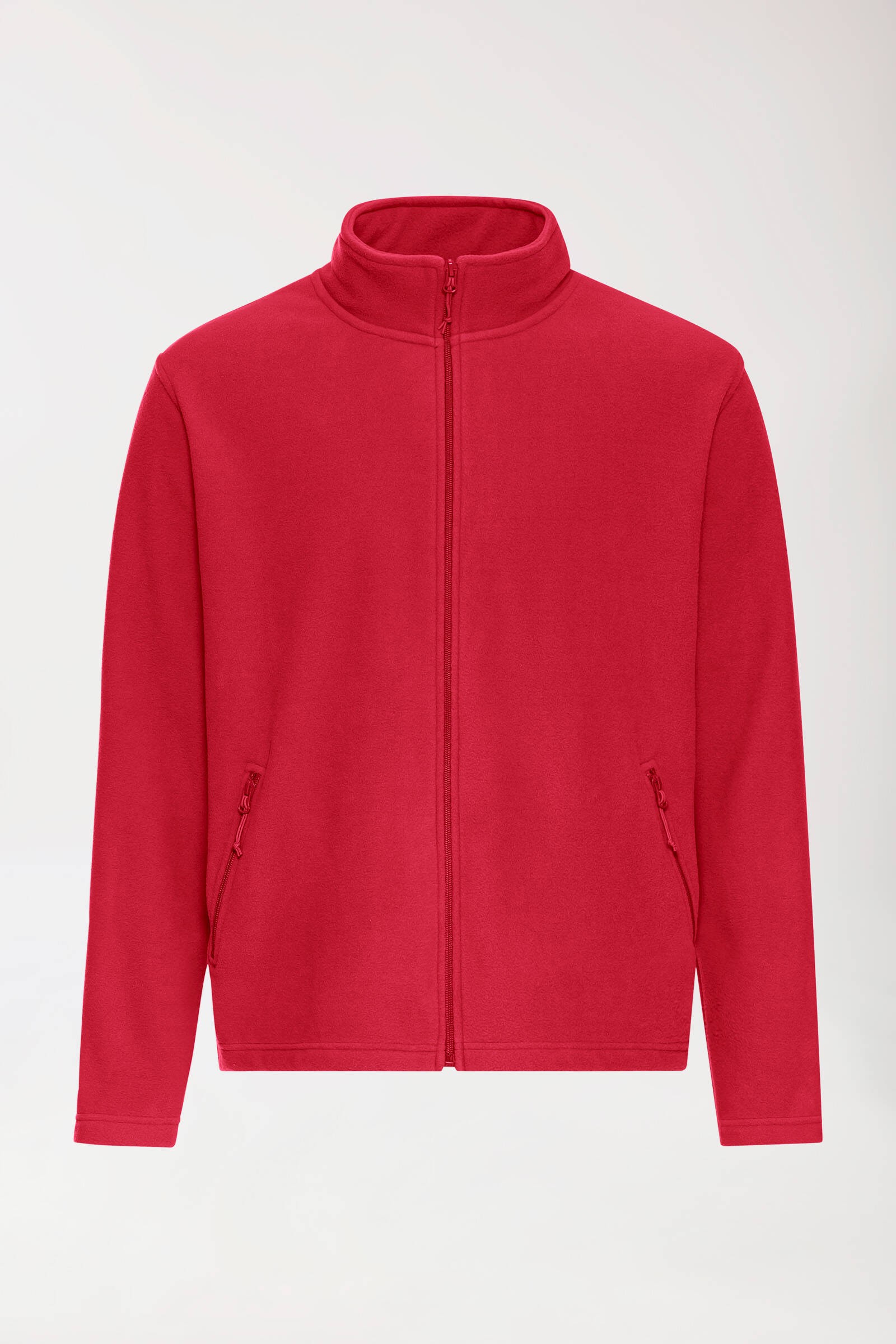 Fleecejacke Herren - Stehkragen, Rot