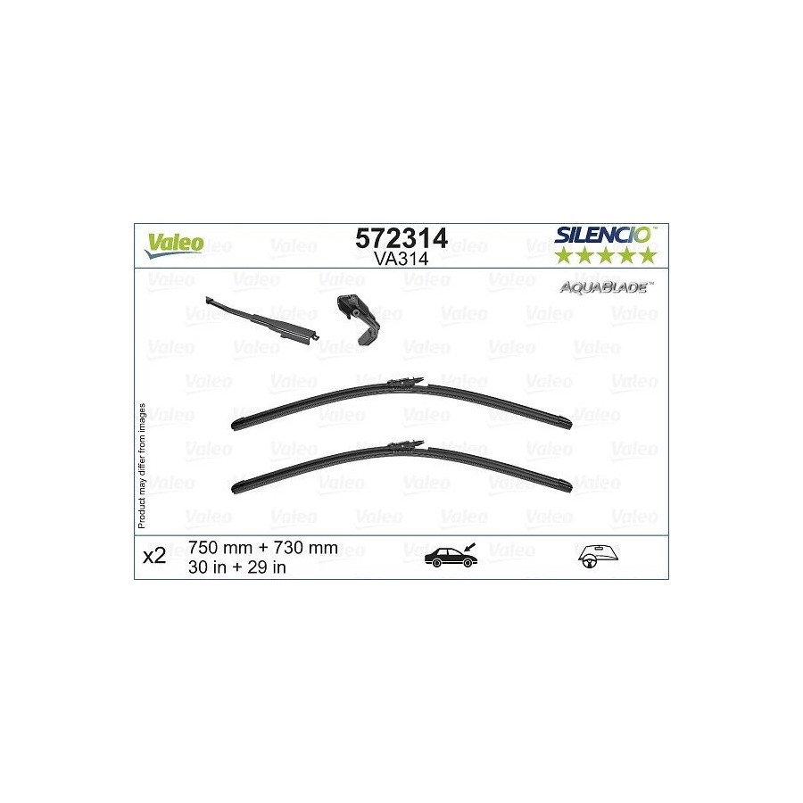 Balai d'essuie-glace SILENCIO AQUABLADE SET 572314 Valeo
