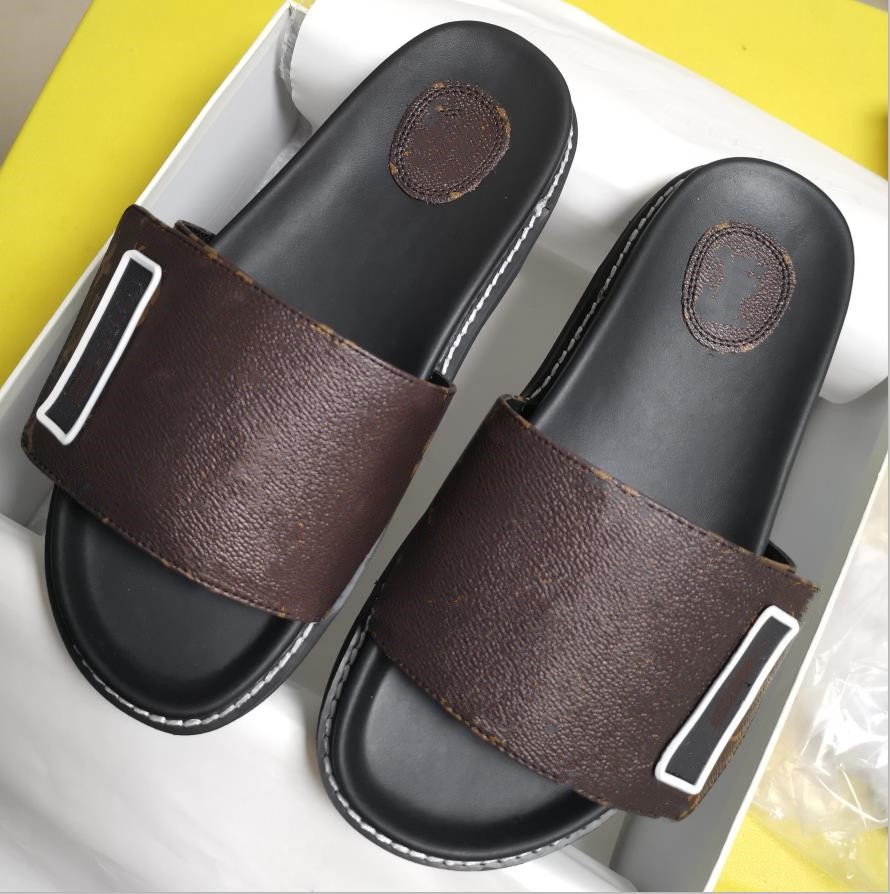 Men Pool Pillow Slipper Nylon Strap Letter Printed Comfort Mule Designer Women Leather Sunset Flat Slide Sandal