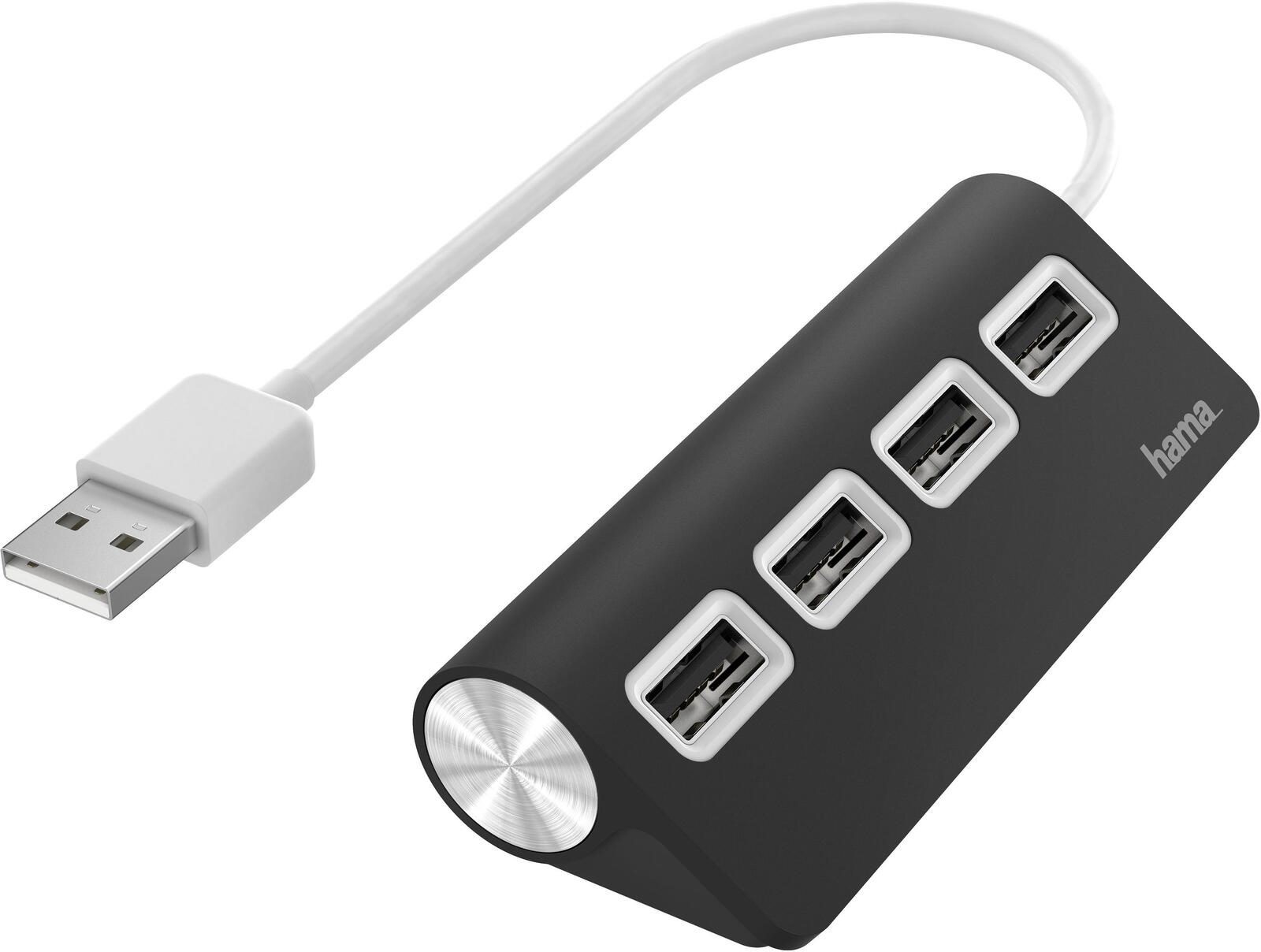 Hama 4-fach USB-Hub schwarz