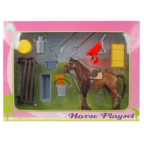Kids Globe 640120 Spielset mit Pferd 13cm und Zubeh�r - Kidsglobe 640120