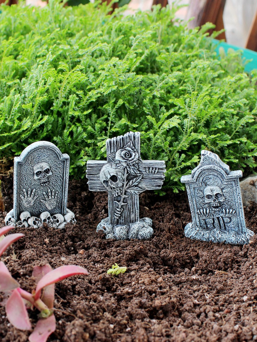 Halloween Dekoration Mini Grabstein Trio Set Harz Handwerk Dekor