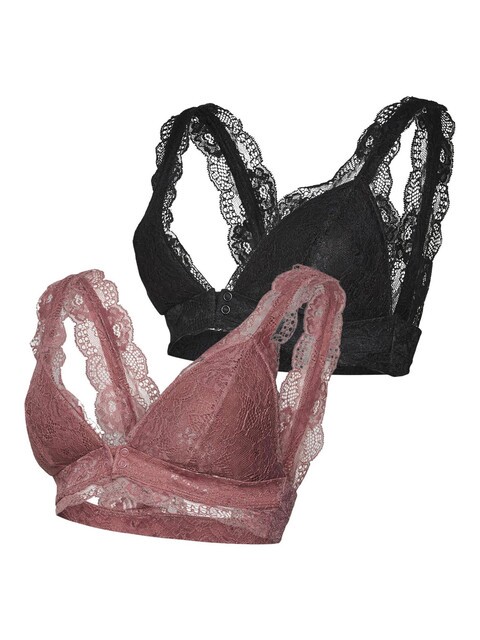 Mama;licious MLSENIA Still-BH 2er-Pack Schwarz/Rosa – Komfort für Mütter - Neu