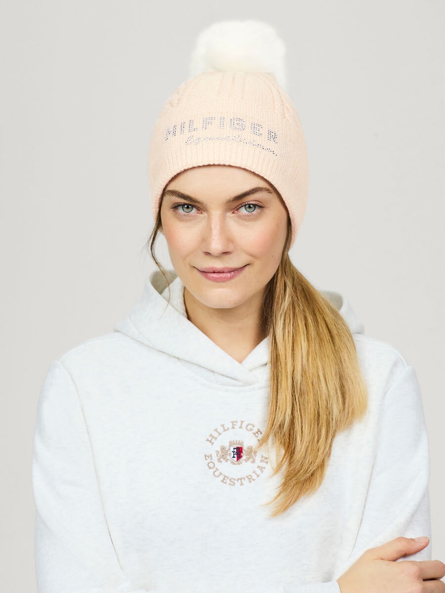 Tommy Hilfiger Pompom Strickmütze PERRY taupe