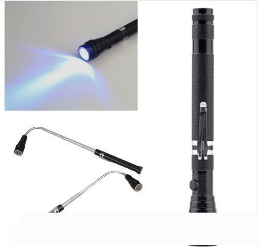 Nouveau télescopique flexible 3 LED lampe torche capteur magnétique lumière GA Lanterna Linternas Avec Mini Lampe Torche