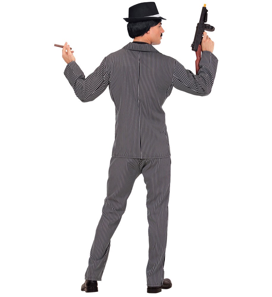 Mafia Nadelstreifen Anzug für Herren | S - Schwarz  | Wir machen Party.de |