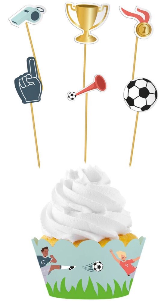 6er Set Fantastic Football Cupcake-Topper