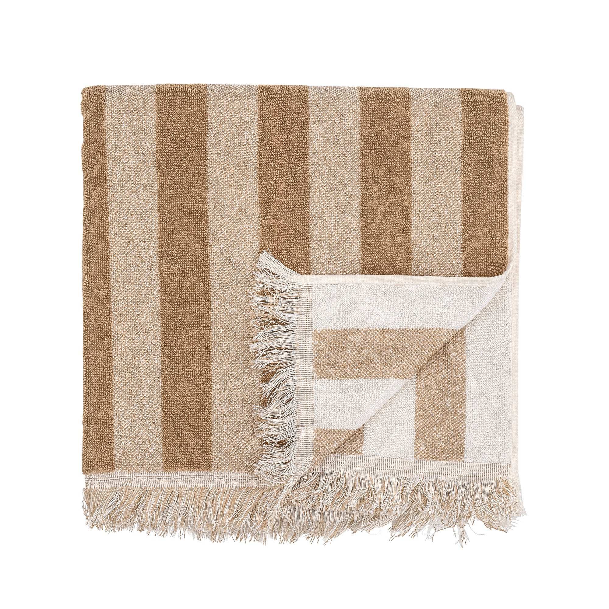 Bloomingville Handtuch Baumwolle braun Elaia 50x100cm