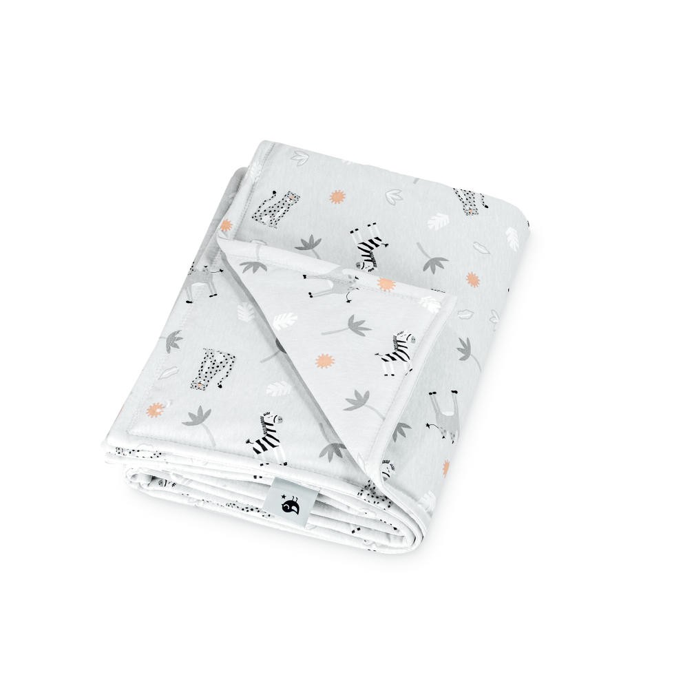 Zöllner Babydecke Jersey gefüttert 70x100cm Savanne grau