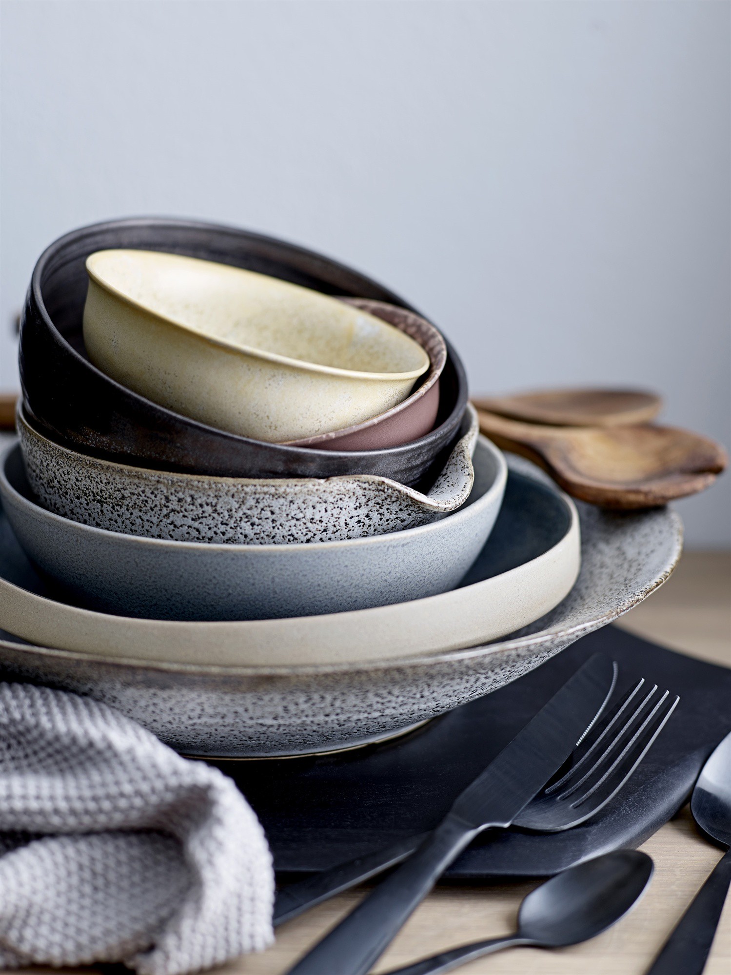 Bloomingville Thea Schüssel grau - Set von 6 Stück Ø16.5xH8 cm