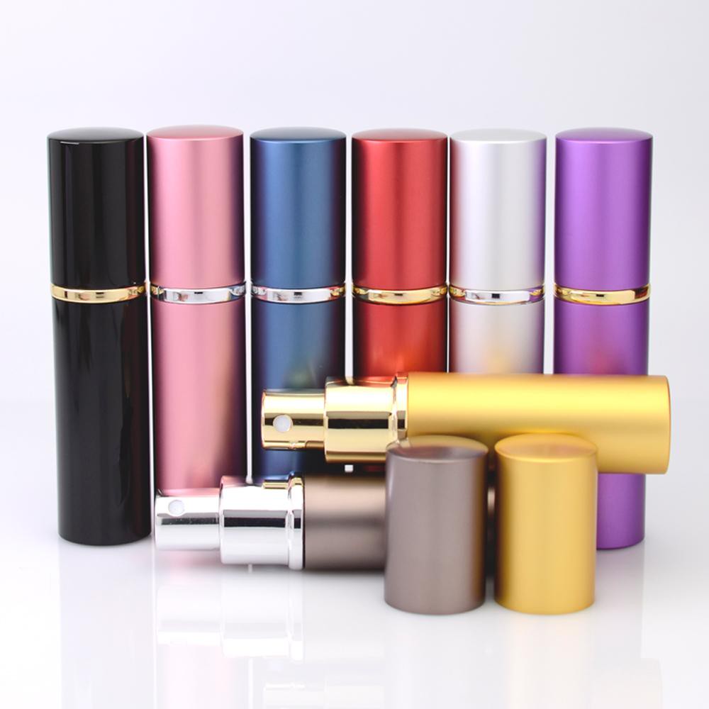 10 ml Flacon de parfum vaporisateur portatif contenants de cosmétiques vide avec revêtement de verre en aluminium anodisé vaporisateur de parfum
