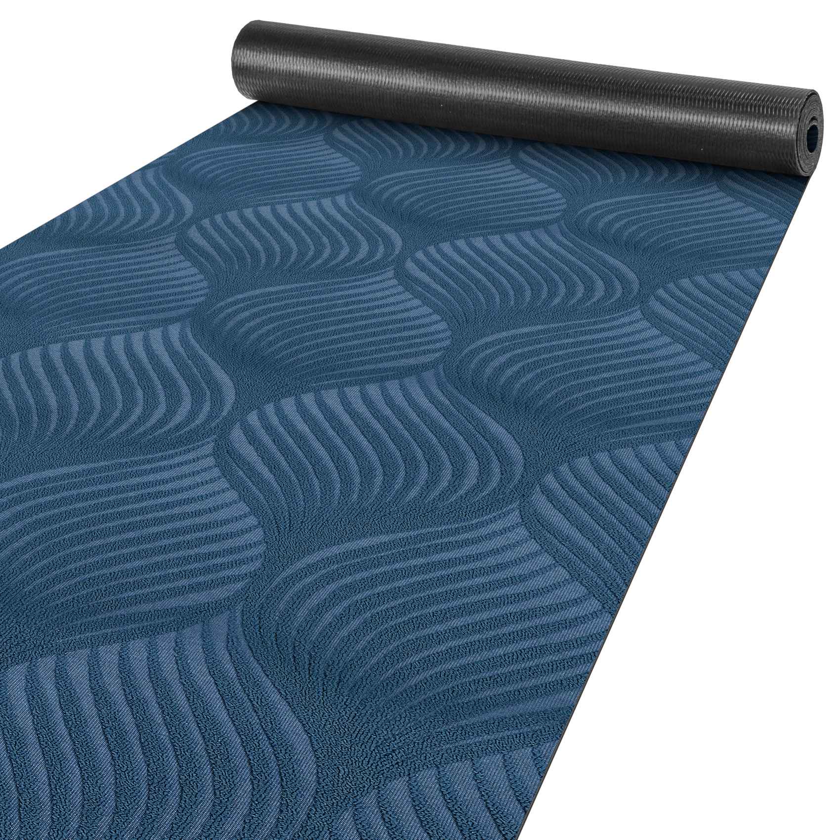 Läufer Flur Teppichläufer Küchenläufer abwaschbar Textil Baker Breite 50cm Blau 100x50cm