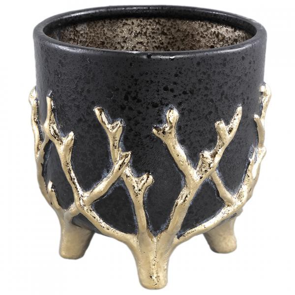 PTMD Blumentopf Quin L schwarz 17 cm