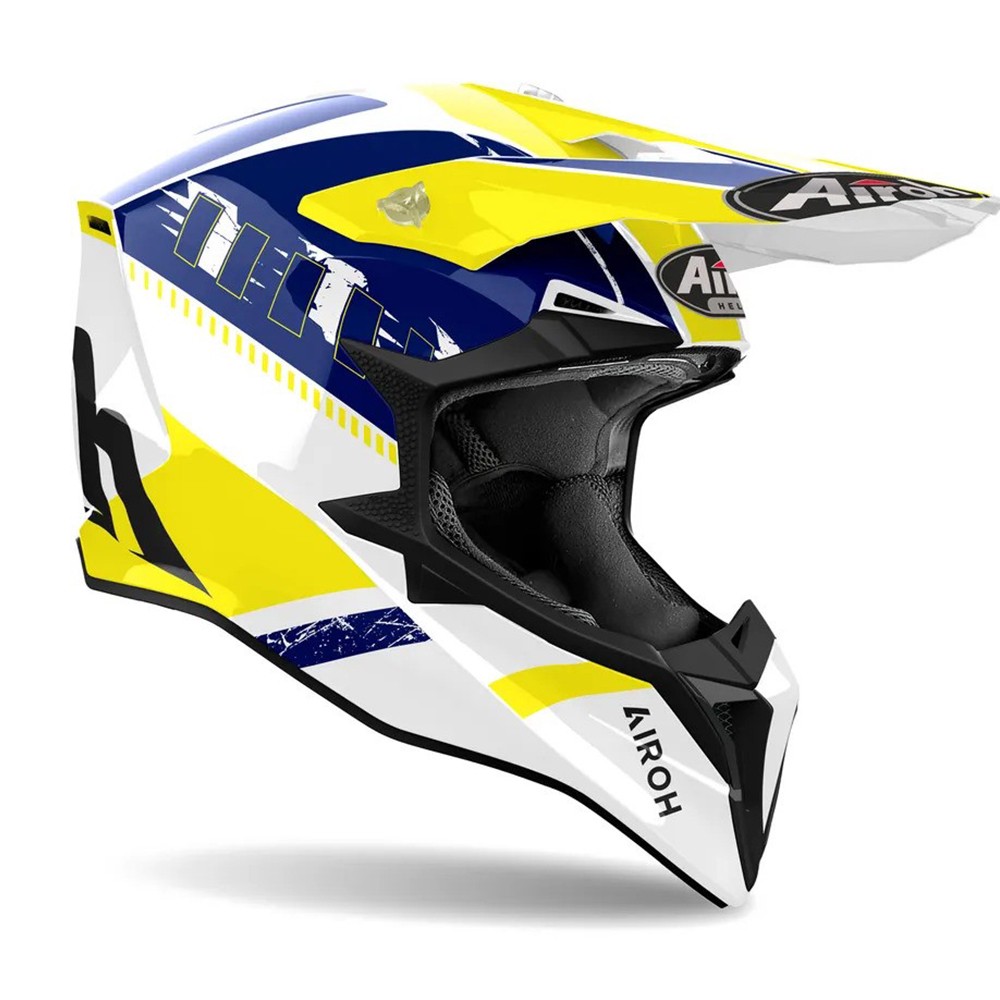 Airoh Wraaap Feel Gelb Blau Motocross Helm Größe S