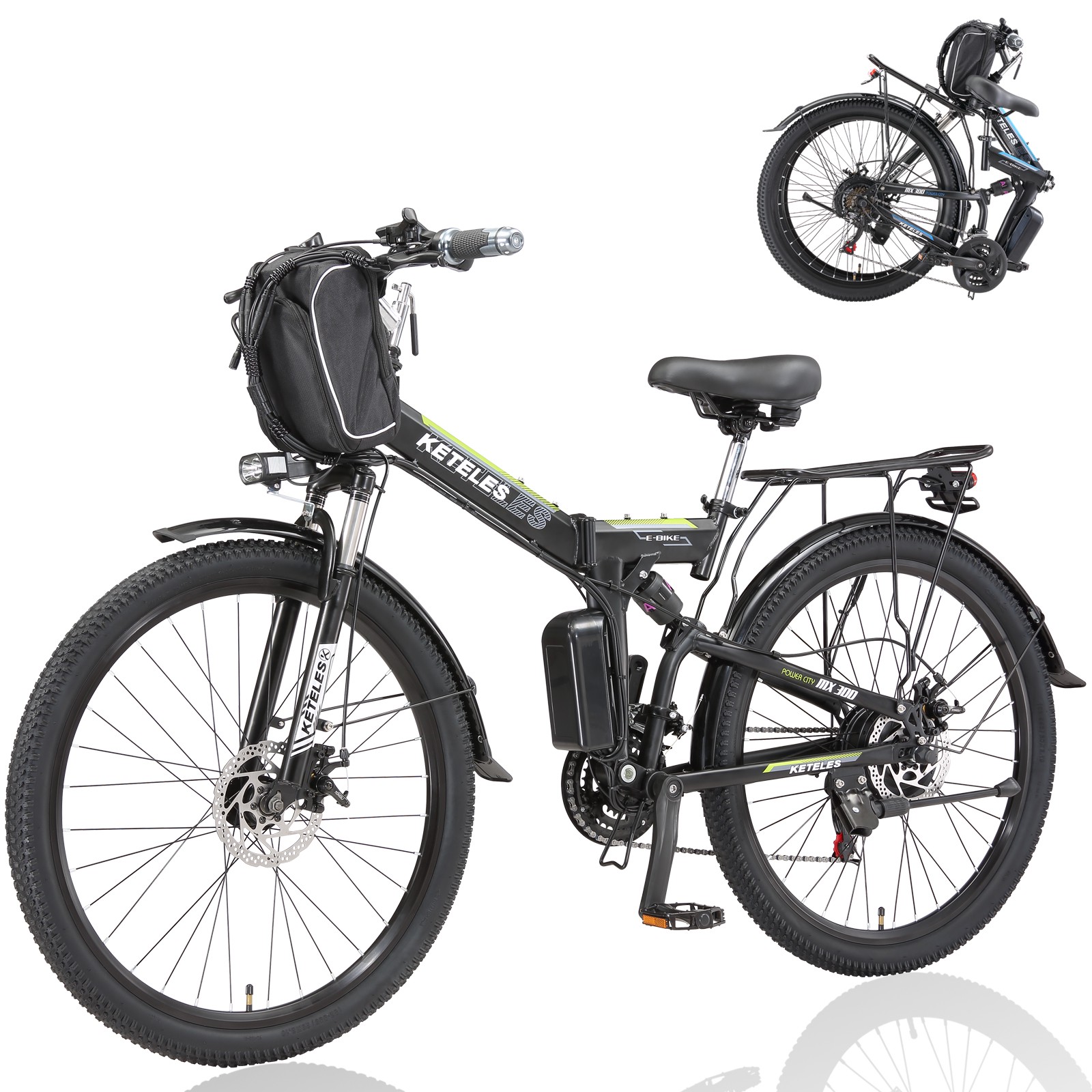 Adult-Friendly Electric Mountain Bike: 1000W Powerful Motor, 26" Tires & Robust Frame,Folding E-Bike