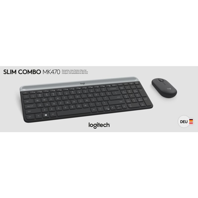 Logitech Tastatur/Maus Set MK470, Wireless, grafit