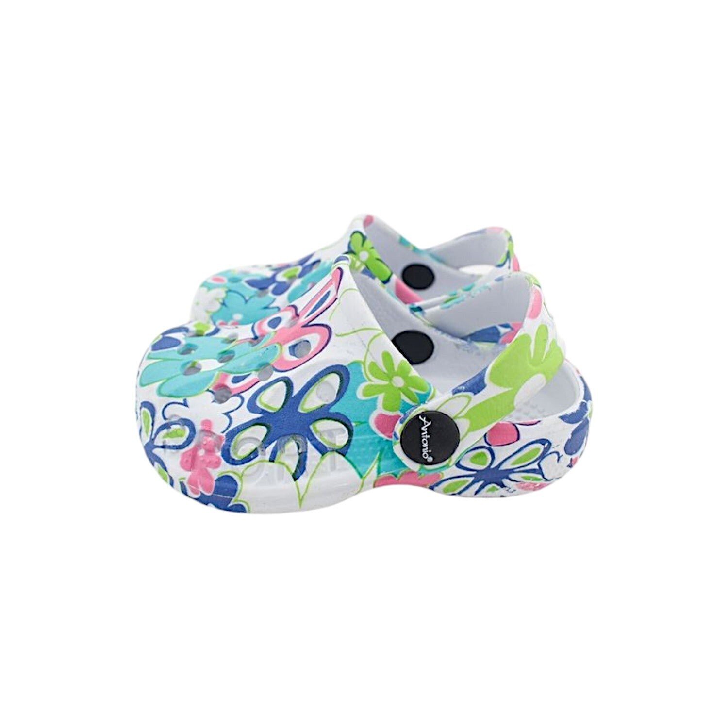 Baby & Kinder Clogs mit Blumenmuster » günstige Kinderschuhe » Kinder Badeschlappen » Schuhe für Babys & Kleinkinder » Badelatschen mit Riemen und Cut