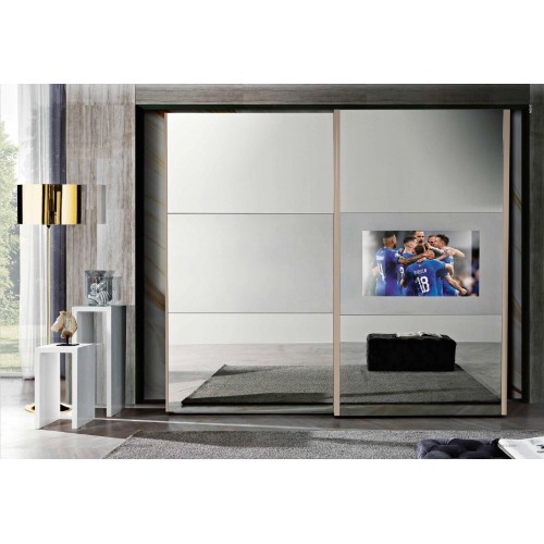 Kleiderschrank Schränke Kleider Schrank Luxus Holz Schwebetüren tv mit Fernseher