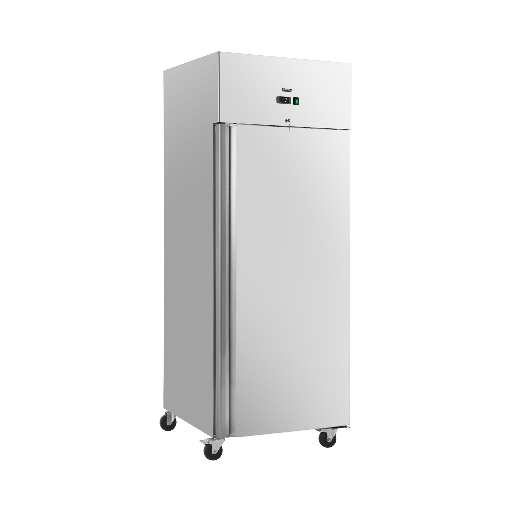 Gastro-Kühlschrank - 485 l - Edelstahl - 1 Tür - 4 Rollen - abschließbar - Royal Catering