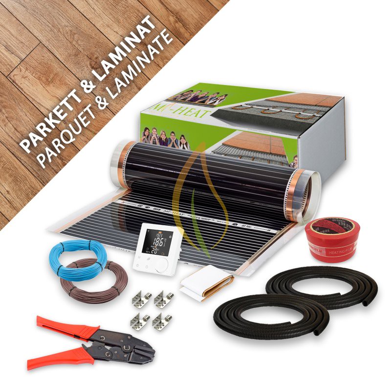 Comfort Heizfolie 130Watt/m² 50cm Parkett Set 18m = 9,00m²