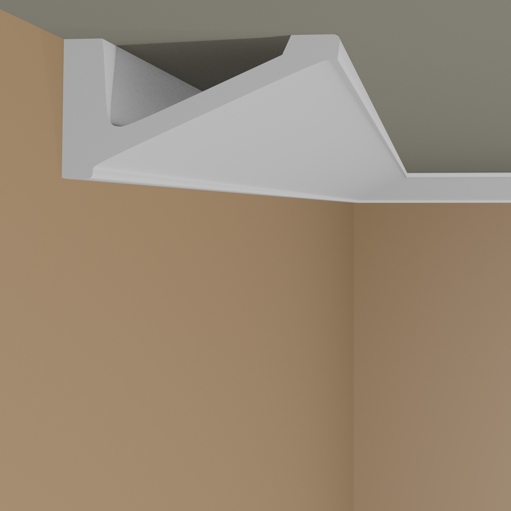 Mardom Deckenleiste MDB132 Profoam 87 x 55 x 2000 mm Weiß Stuckleiste Schräg
