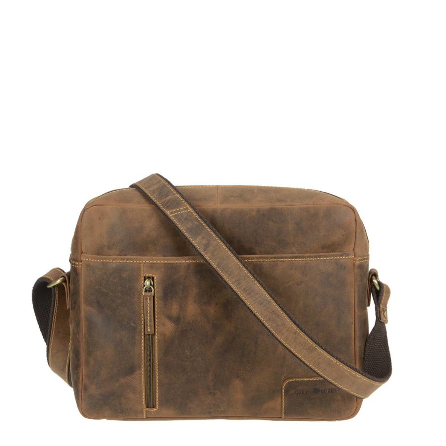 Umhängetasche Leder 32x25cm Vintage 1653 | Greenburry.de