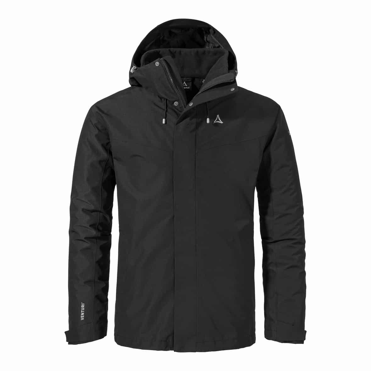 Schöffel 3in1 Style Okere Herren Wanderjacke (Schwarz 54 Größe) Wanderbekleidung