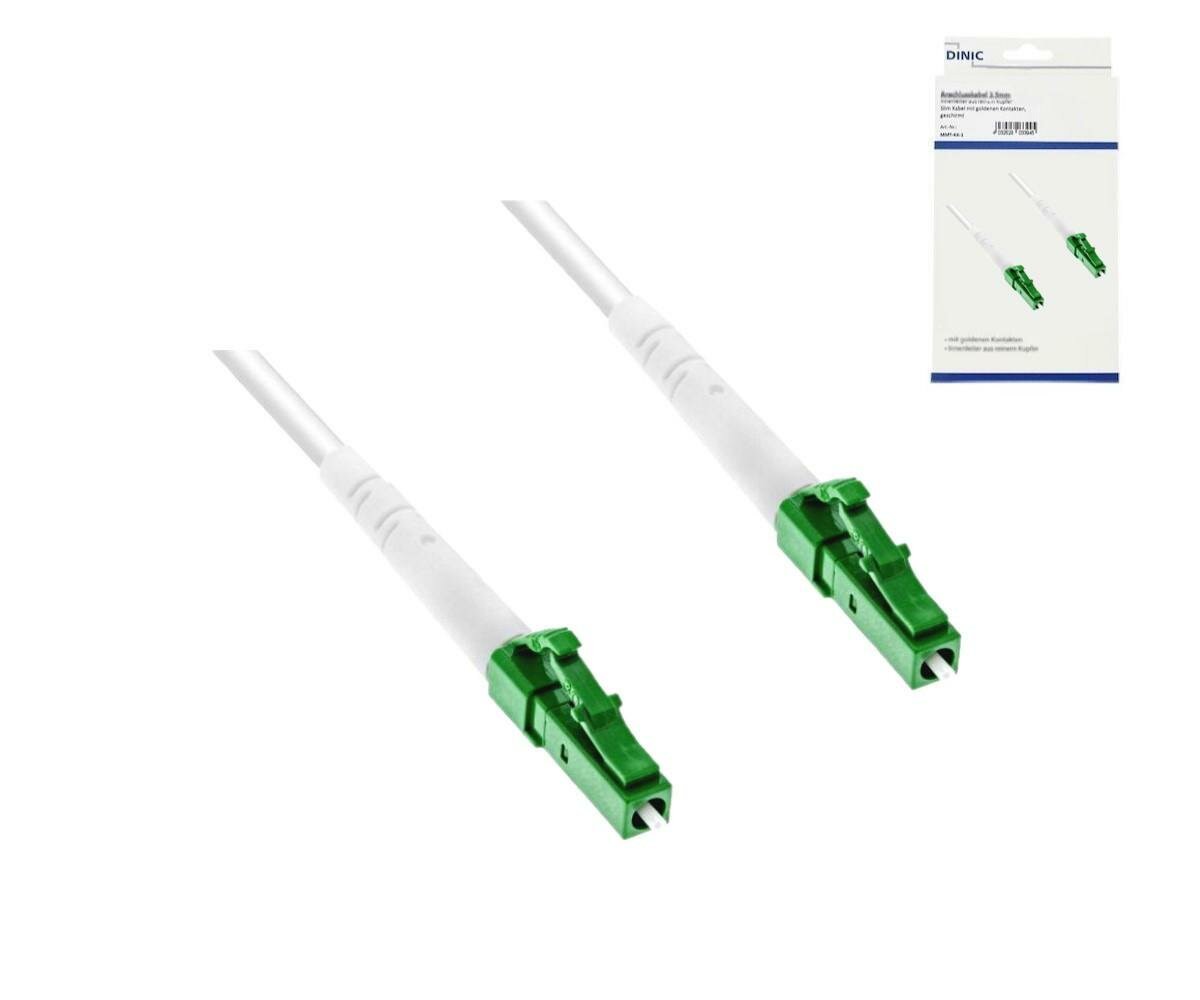 DINIC Anschlusskabel für Glasfaser-Router, Simplex, OS2, LC/APC 8° auf LC/APC 8°