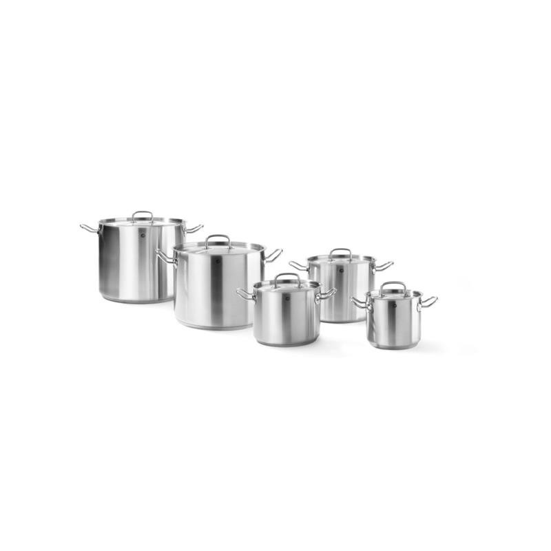 HENDI Kochtopf 21 Liter mit Deckel Edelstahl ø 32 x 27 cm für Induktion Gas Elektro Ceran Herd Vernietete Griffe, Gastro Suppentopf