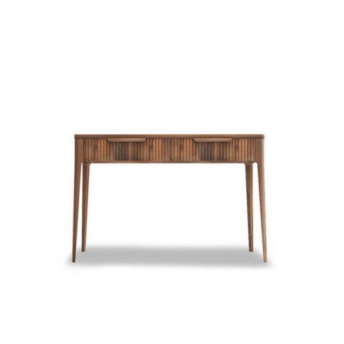 Holz Konsolentisch Ablagetisch Walnuss Natur - Toros Schwarzer Marmor