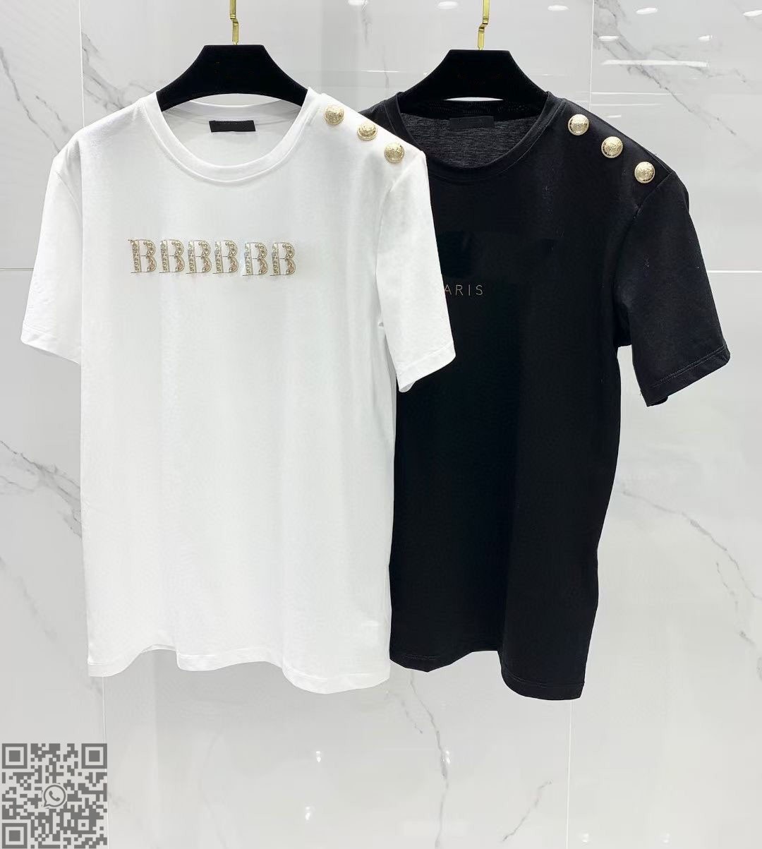 Fashion Baga Designers Vêtements Femmes BA Marque Été En matrice Femme T-shirt Black Grilles Robe Robe Coton Blanc Court Sleeve Haute Qualité Tai