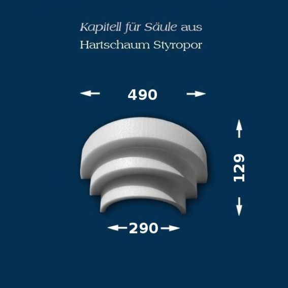 Wiesemann | Säulenkapitell SK17-3" | Polystyrol | 490 x 290 mm | Dekosäule | Zierelement Stucksäule 