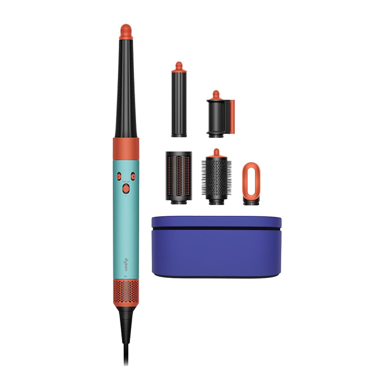 Dyson Airwrap i.d. Straight & Wavy ceramic [inkl. 6 Aufsätze: Bürstenaufsatz Rundbürste Lockenstab 40mm Lockenstab konisch 2x Trockenaufsatz + Aufbewahrungsbox] patina/topaz