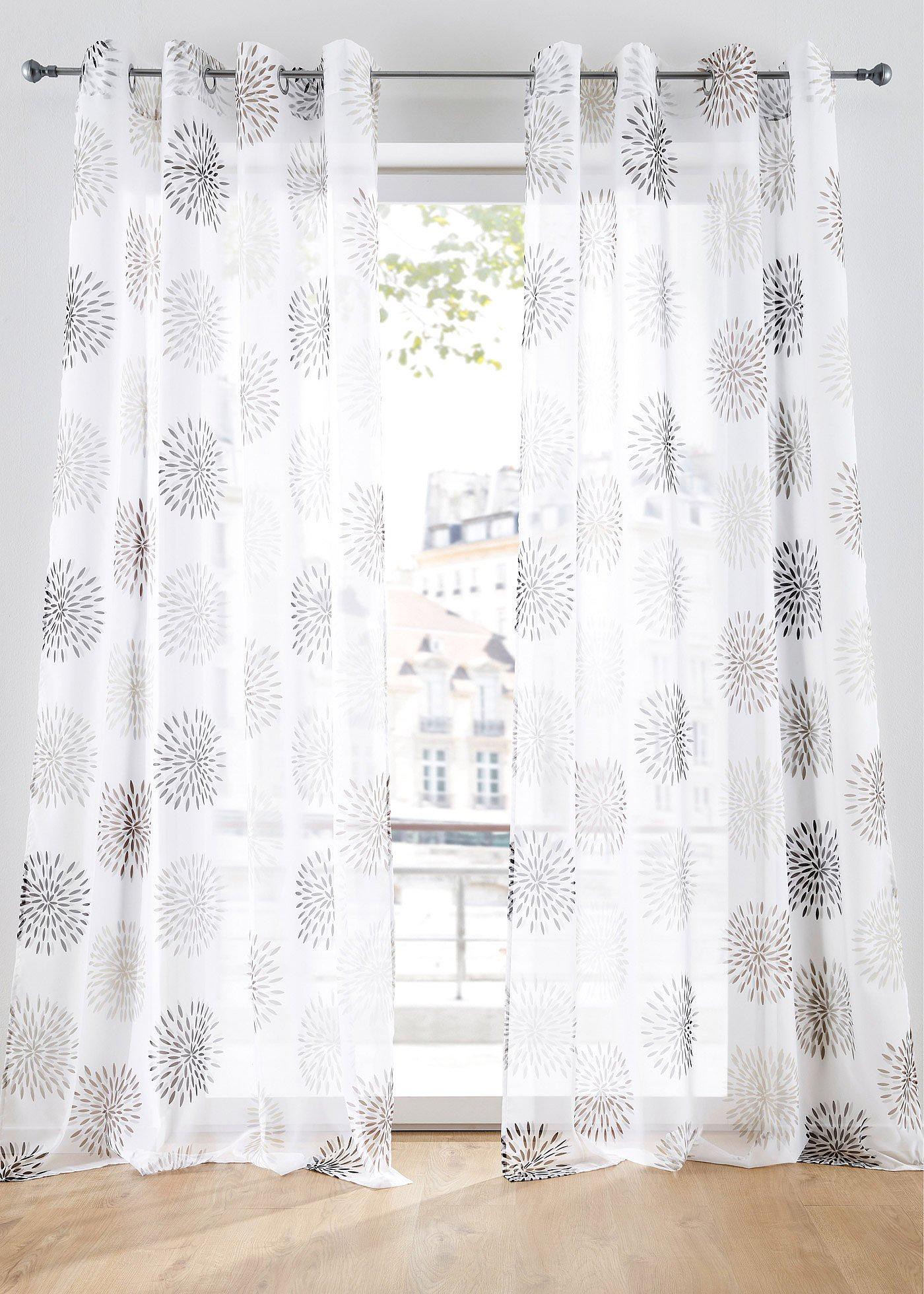 Gardine mit Kreise Druck(1er-Pack)