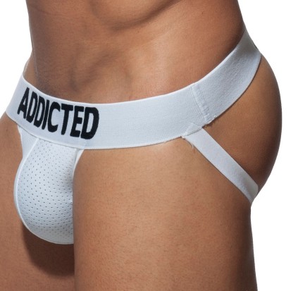 Addicted Jockstrap Push Up Mesh Blanc
