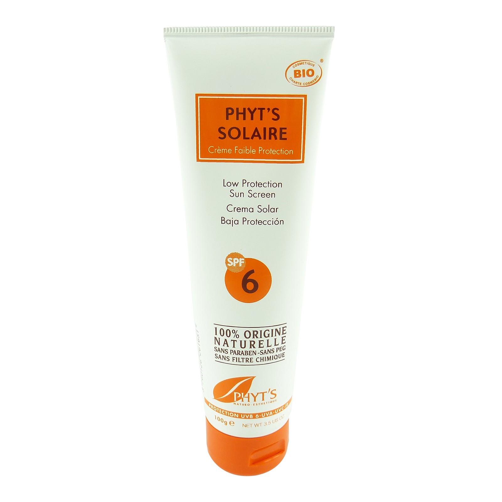 Phyts Solaire Low Protection SPF 6  Sonnencreme 100% Sonnenschutz 100g