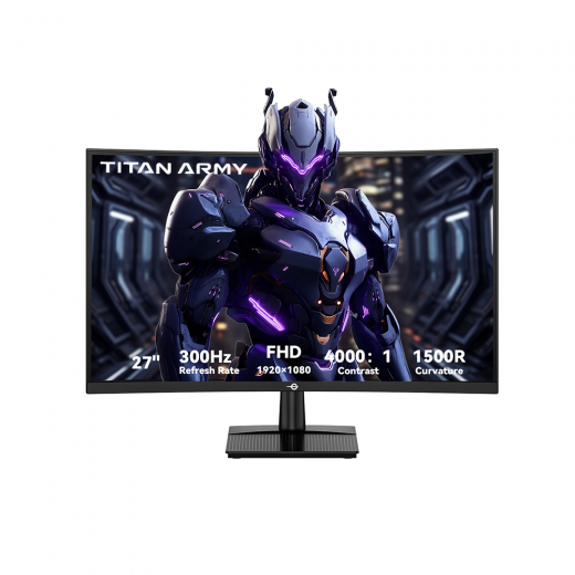 Titan Army C27A1H 27-Zoll-Gaming-Monitor, 1500R gebogener Bildschirm, 300 Hz Bildwiederholrate, 1 ms GTG, Auflösung 1920 x 1080