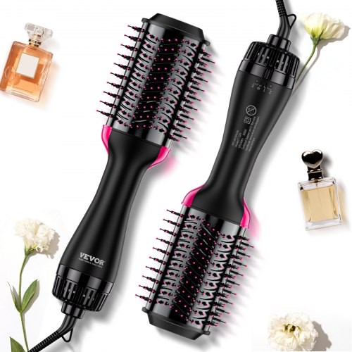 VEVOR Warmluftbürste Set, 4-in-1 Airstyler, Hairstyler mit 75 mm ovalem Zylinder mit Keramikbeschichtung und 3 Heizstufen, professionelle Heißluft-Stylingbürste zum Glätten, Trocknen und Locken