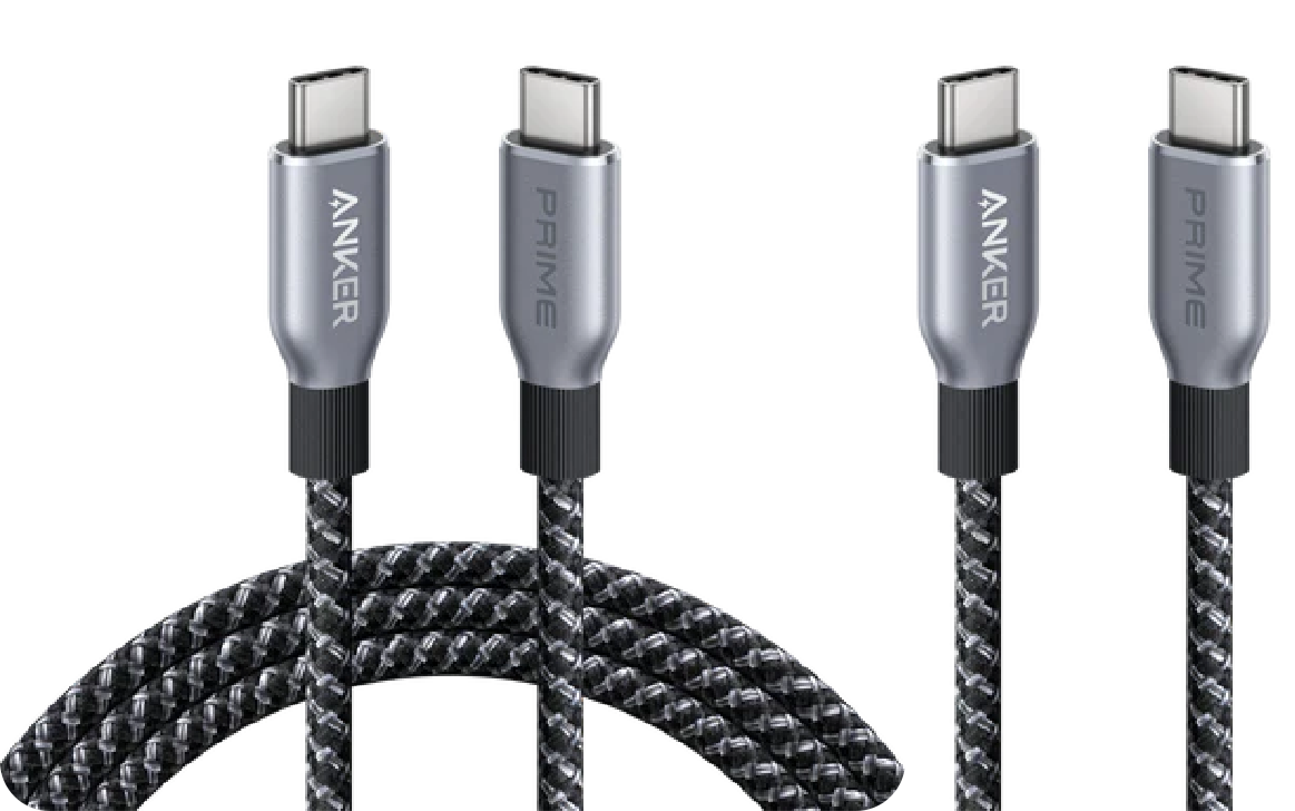 Anker Prime USB-C auf USB-C Kabel (240W, Upcycled-Flechtdesign, 1.8m)+Anker Prime USB-C auf USB-C Kabel (240W, Upcycled-Flechtdesign, 0.9m)