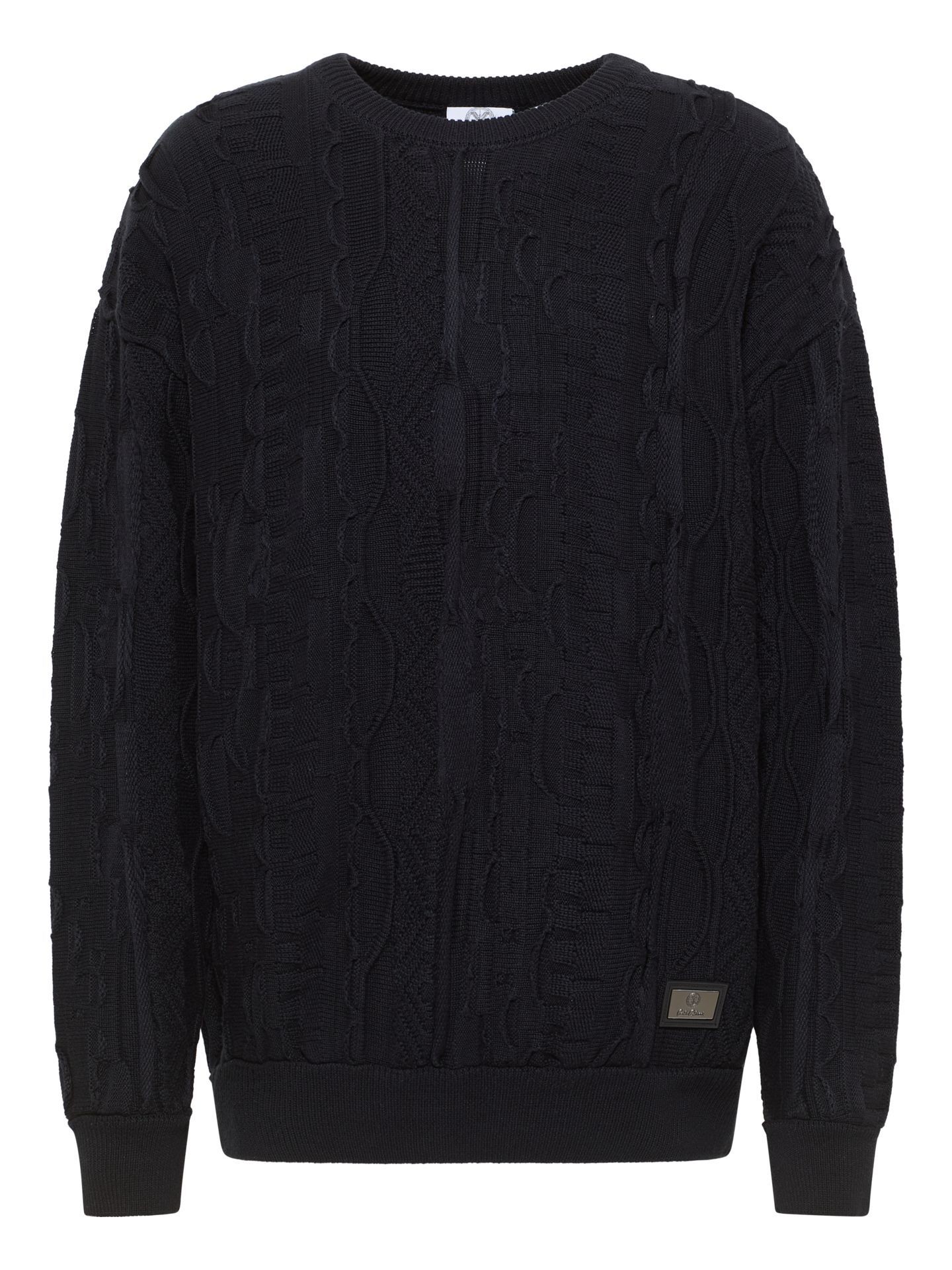 Carlo Colucci Strickpullover mit Stickerei - XL Blau XL