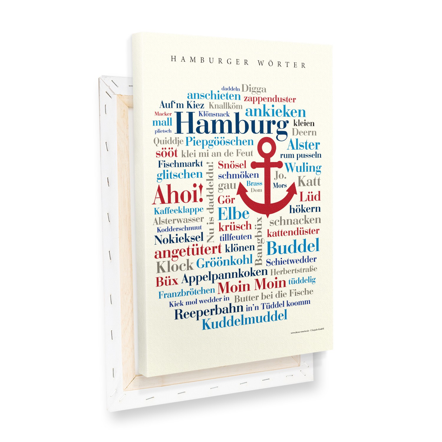 Leinwand Hamburger Wörter - Keilrahmen