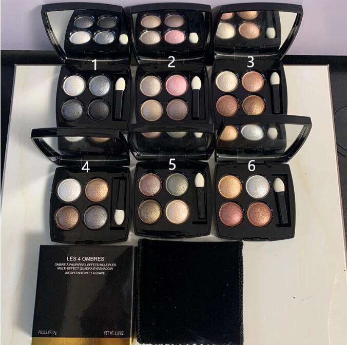 Famous Palette Fard à Paupières 4 Couleurs Mat Irisé Naturel Imperméable avec Pinceau 6 Styles Livraison Rapide Offerte