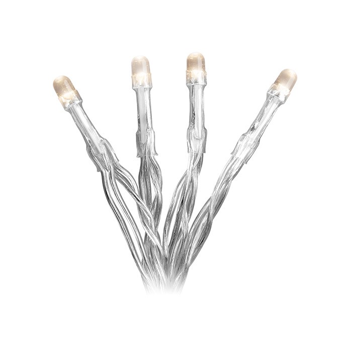 LED-Lichterkette mit 10 warmweißen Lämpchen + 1,85 m transparentem Kabel