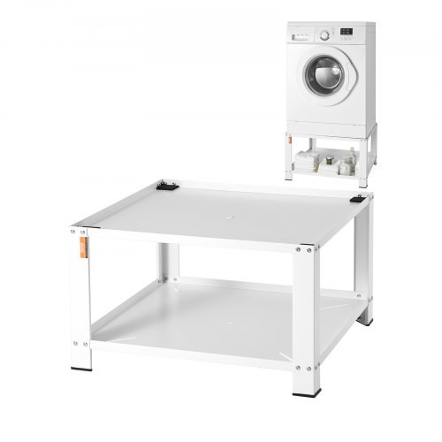 VEVOR Wäscheständer mit Ablagefach, 711,2 x 711,2 x 406,4 mm, Standplattform für Waschmaschine und Trockner, universelle Passform, 299,4 kg Kapazität, Multifunktionsbasis aus Stahl für Waschmaschine