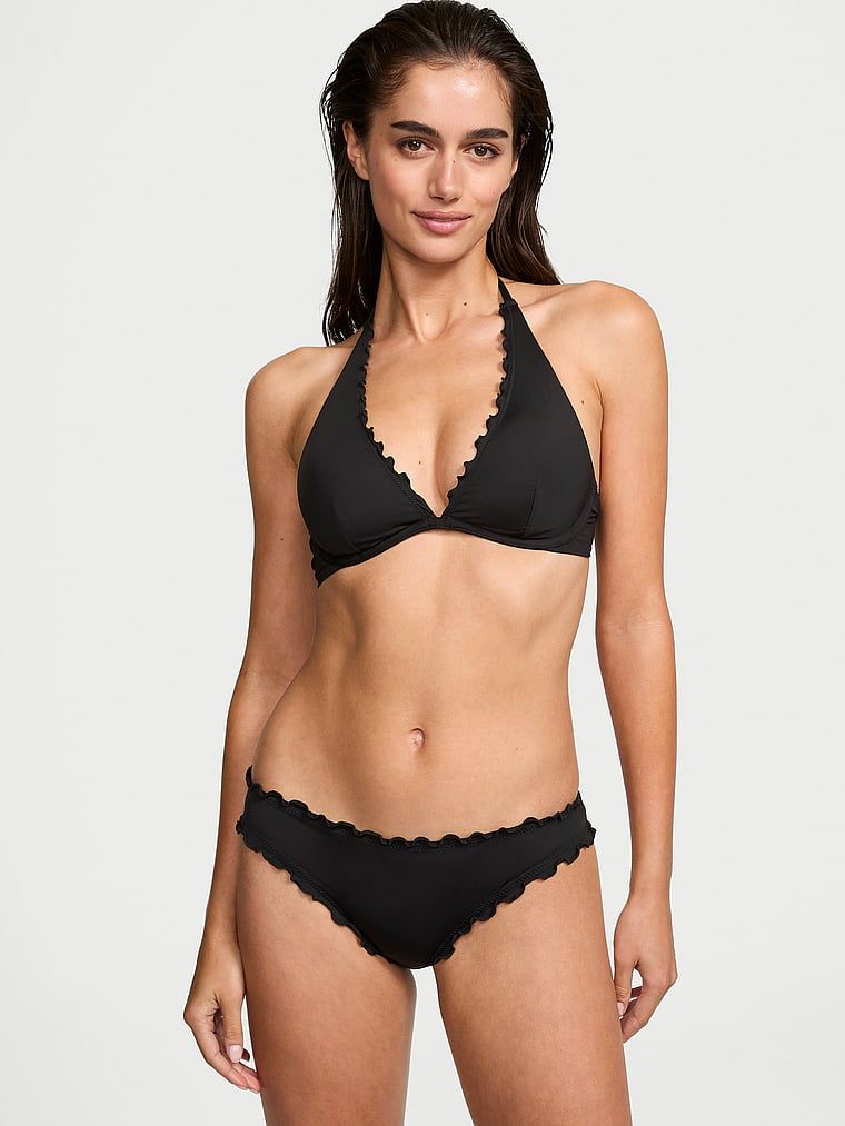 Victoria's Secret Swim Top bikini Halter cu volane VS Archives Essential