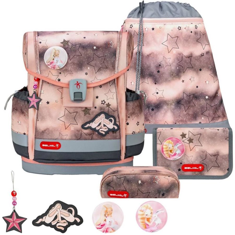 Schulranzen-Set CLASSY-PLUS mit PATCH 5tlg Rose Ballet