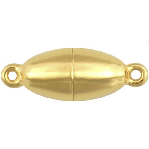 Magnetschließe Langer Olive 925/gelb pol. 12,0mm x 26,0mm